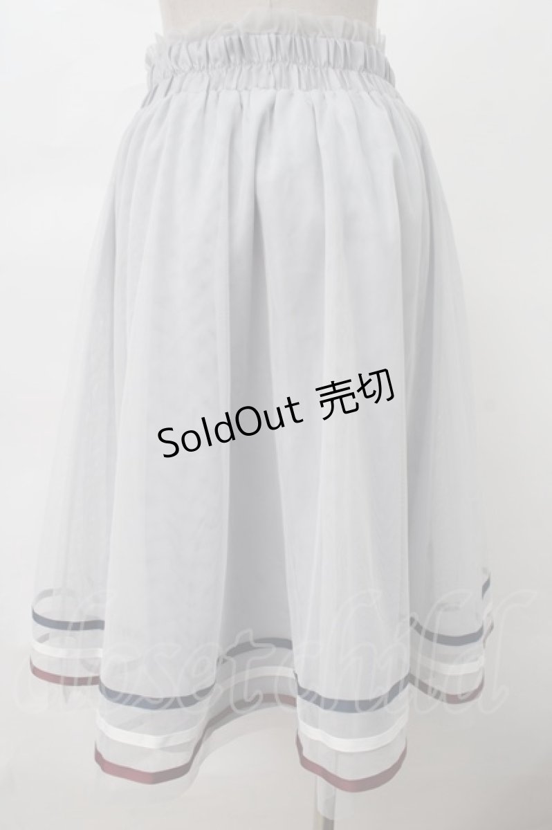 画像2: 【SALE】axes femme POETIQUE / ラインデザインチュールスカート M サックス Y-24-03-12-163-AX-SK-SZ-ZH (2)
