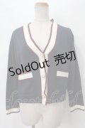 axes femme / 配色カットカーデ M 紺 Y-24-03-15-065-AX-TO-SZ-ZT336