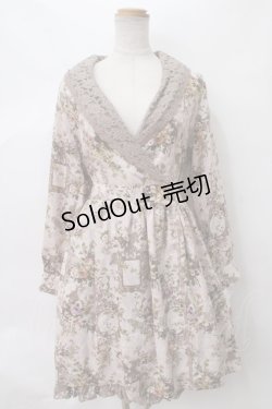 画像1: 【SALE】axes femme / ボタニカル柄カシュクールワンピース M アワピンク Y-24-03-15-105-AX-OP-SZ-ZT210