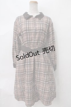 画像1: 【SALE】axes femme / モールチェック柄シャツワンピース M チャ Y-24-03-15-107-AX-OP-SZ-ZT318