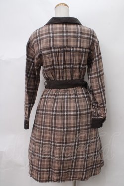 画像2: axes femme / モールチェック柄シャツワンピース M チャ Y-24-03-15-107-AX-OP-SZ-ZT318