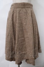 画像1: 【SALE】axes femme / 千鳥イレヘムスカート M キャメル Y-24-03-15-143-AX-SK-SZ-ZT136 (1)