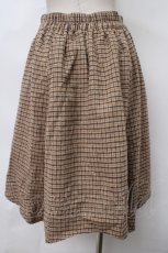 画像2: 【SALE】axes femme / 千鳥イレヘムスカート M キャメル Y-24-03-15-143-AX-SK-SZ-ZT136 (2)