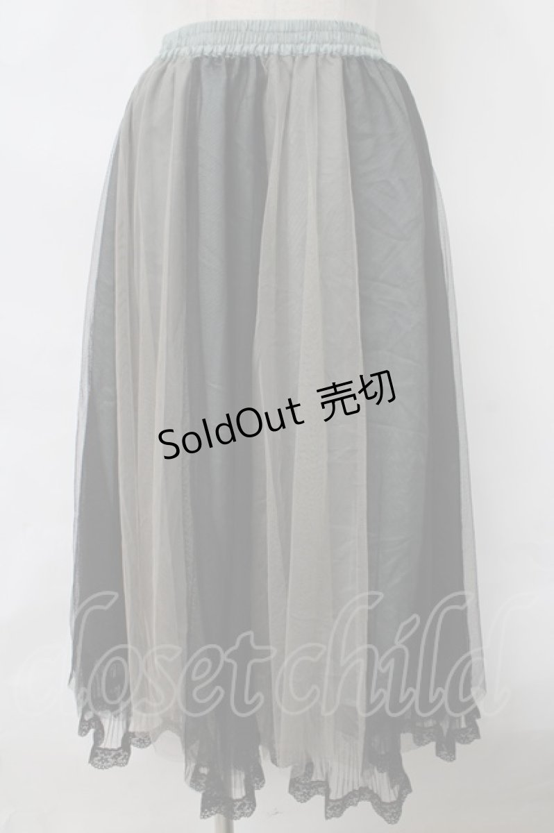 画像1: 【SALE】axes femme / チュール切替ミディスカート M グリーン Y-24-03-15-147-AX-SK-SZ-ZT214 (1)