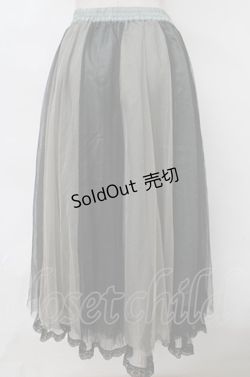 画像2: 【SALE】axes femme / チュール切替ミディスカート M グリーン Y-24-03-15-147-AX-SK-SZ-ZT214 (2)