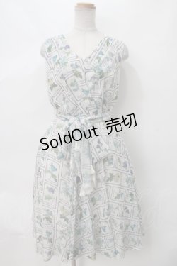 画像1: axes femme / スカーフ付き植物図鑑ワンピース M オフ Y-24-03-22-139-AX-OP-SZ-ZT312