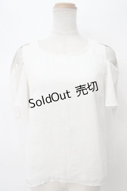 画像1: evelyn / 肩開きリボントップス M オフ Y-24-03-23-052-LO-TO-SZ-ZI