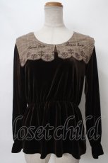 画像1: 【SALE】axes femme POETIQUE / セーラー襟チェック柄プルオーバー M Dブラウン Y-24-04-01-055-AX-TO-SZ-ZH (1)