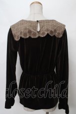 画像2: 【SALE】axes femme POETIQUE / セーラー襟チェック柄プルオーバー M Dブラウン Y-24-04-01-055-AX-TO-SZ-ZH (2)