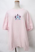 KRY CLOTHING / 半袖「匂嗅悪？？」ハーフスリーブTシャツ  ピンク Y-24-04-01-062-EL-TO-SZ-ZT325