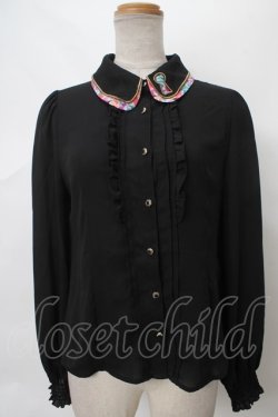 画像1: axes femme POETIQUE / アリス鍵穴ブラウス M 黒 Y-24-04-01-071-AX-BL-SZ-ZT103