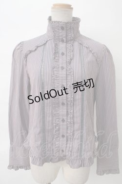 画像1: 【SALE】Jane Marple Dans Le Saｌon / レジメンブラウス  グレー Y-24-04-07-054-JM-BL-AS-ZT256