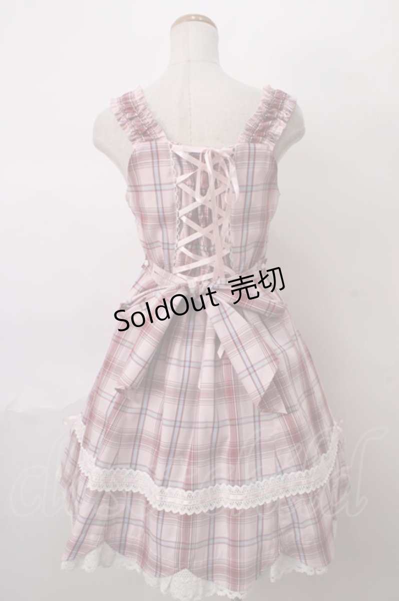画像2: BABY,THE STARS SHINE BRIGHT /  裾スカラップタータンチェックジャンパースカート  ピンク Y-24-04-07-143-BA-OP-AS-ZY (2)