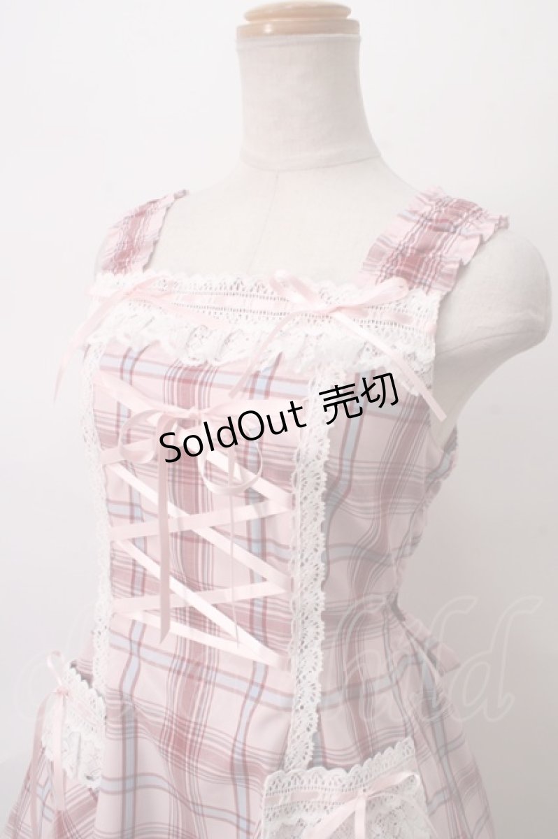 画像3: BABY,THE STARS SHINE BRIGHT /  裾スカラップタータンチェックジャンパースカート  ピンク Y-24-04-07-143-BA-OP-AS-ZY (3)