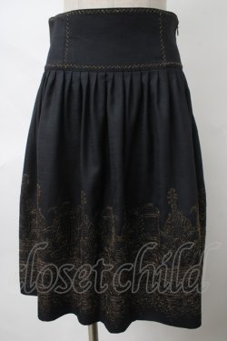 画像1: Jane Marple / holy strings embroideryスカート  紺 Y-24-04-07-204-JM-SK-AS-ZY