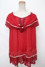 画像1: 【SALE】axes femme / セーラーカラーノースリーブチュニ M アカ Y-24-04-10-122-AX-OP-SZ-ZT111 (1)