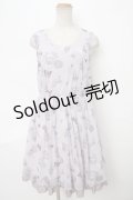 axes femme / 蝶柄ワンピース M ラベンダー Y-24-04-10-123-AX-OP-SZ-ZT330