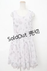 axes femme / 蝶柄ワンピース M ラベンダー Y-24-04-10-123-AX-OP-SZ-ZT330