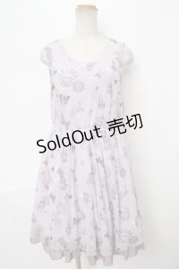 axes femme / 蝶柄ワンピース M ラベンダー Y-24-04-10-123-AX-OP-SZ-ZT330