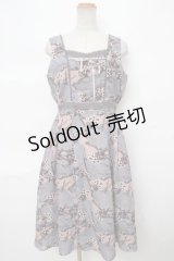 axes femme / ヴィンテージマップ柄ワンピ M グレー Y-24-04-10-126-AX-OP-SZ-ZT340