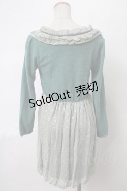 画像2: axes femme / 異素材切替ドット柄ワンピース M グリーン Y-24-04-10-159-AX-OP-SZ-ZT002