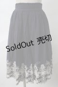 axes femme / 裾刺繍スカート M 紺 Y-24-04-10-190-AX-SK-SZ-ZY