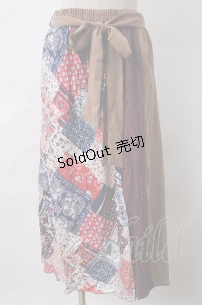 画像1: 【SALE】axes femme / パッチワークミディスカート M 生成り Y-24-04-10-213-AX-SK-SZ-ZT119 (1)