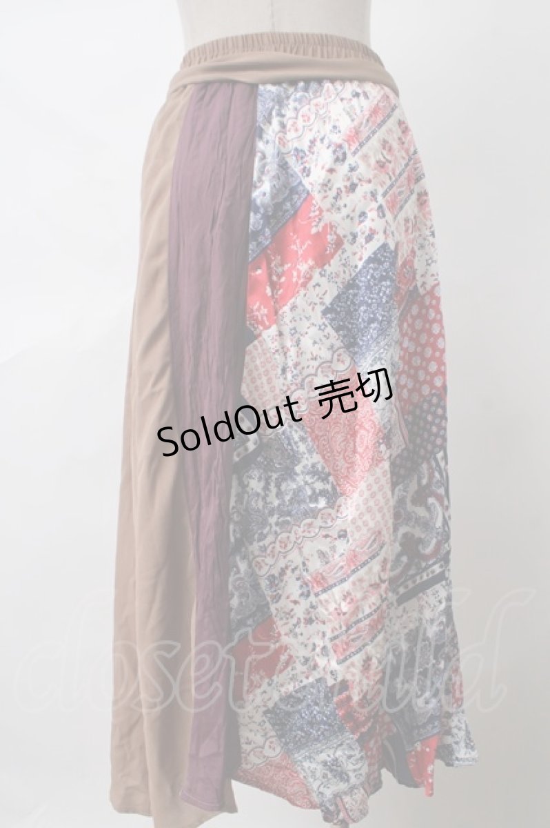 画像2: 【SALE】axes femme / パッチワークミディスカート M 生成り Y-24-04-10-213-AX-SK-SZ-ZT119 (2)