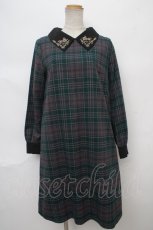 画像1: 【SALE】axes femme / チェック柄サックワンピース M グリーン Y-24-04-13-131-AX-OP-SZ-ZT173 (1)