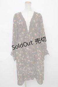 axes femme / 花柄フィッシュテールガウン M 茶 Y-24-04-13-133-AX-TO-SZ-ZT157