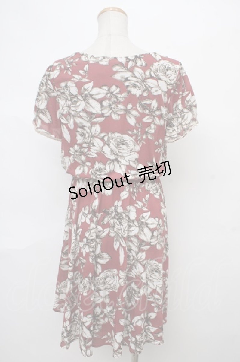 画像2: 【SALE】axes femme / 大花柄レイヤー風ワンピース M アカ Y-24-04-13-143-AX-OP-SZ-ZT315 (2)