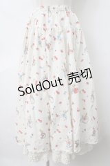 PINK HOUSE / Cherry Berry Rabbitsスカート  白 Y-24-04-17-077-LO-SK-AS-ZY