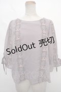 【SALE】an another angelus / 壁紙ローズ刺繍プルオーバーブラウス F ラベンダー Y-24-05-10-073-CA-BL-SZ-ZT256