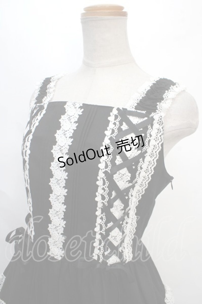 画像3: BABY,THE STARS SHINE BRIGHT / ミルフィーユジャンパースカート  黒×白 Y-24-05-10-089-BA-OP-SZ-ZY (3)