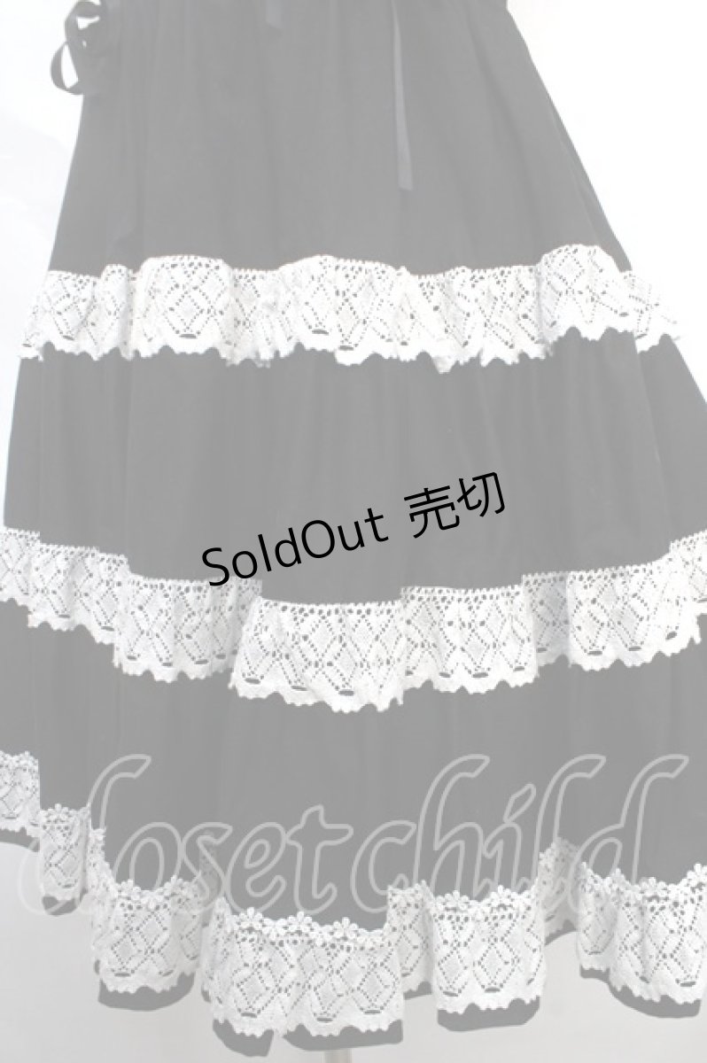 画像4: BABY,THE STARS SHINE BRIGHT / ミルフィーユジャンパースカート  黒×白 Y-24-05-10-089-BA-OP-SZ-ZY (4)