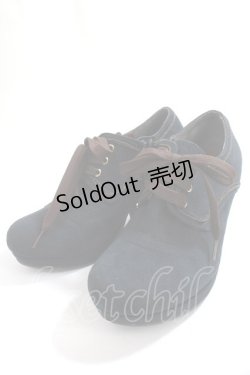 画像1: by あしながおじさん / レースアップパンプス 23 ネイビー Y-24-05-10-036-LO-SH-SZ-ZT-K002