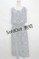 axes femme / バンダナ柄ワンピース M 紺 Y-24-05-13-121-AX-OP-SZ-ZT312