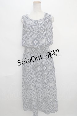 画像1: axes femme / バンダナ柄ワンピース M 紺 Y-24-05-13-121-AX-OP-SZ-ZT312