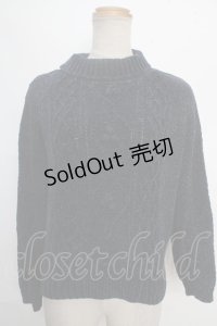 F&A / ベロア調ケーブルニット  紺 Y-24-05-18-076-LO-SK-AS-ZT426