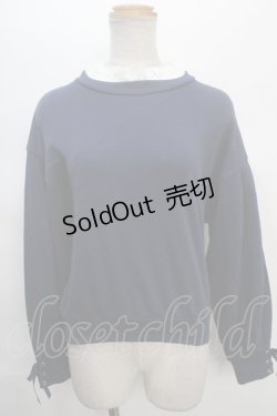 画像1: Fi.n.t  / フリル衿付きスウェットプルオーバー F ネイビー Y-24-05-20-081-LO-TO-SZ-ZT380