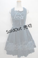 BABY,THE STARS SHINE BRIGHT / 別珍レースフリルジャンパースカート  ブルー Y-24-05-20-106-BA-OP-SZ-ZY