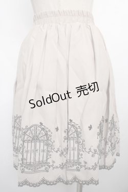 画像2: axes femme /窓柄刺繍入りミドルスカート  ベージュ Y-24-05-20-182-AX-SK-AS-ZT103