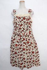 画像1: 【SALE】Jane Marple / ハンガリーローズプリントサックドレス M アイボリー Y-24-05-25-039-JM-OP-AS-ZT104 (1)