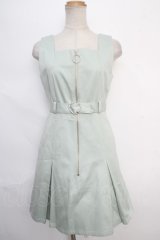 MYRTILLE / ジップジャンパースカート - ミントグリーン Y-24-05-25-041-LO-OP-SZ-ZS