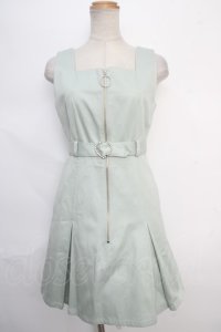 MYRTILLE / ジップジャンパースカート - ミントグリーン Y-24-05-25-041-LO-OP-SZ-ZS