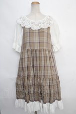 画像1: 【SALE】hoshibako works / ミシェルワンピース  ベージュチェック Y-24-05-25-057-LO-OP-WD-ZT370 (1)