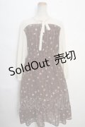 axes femme / 花柄ボータイワンピース M 茶 Y-24-06-04-132-AX-OP-SZ-ZT327