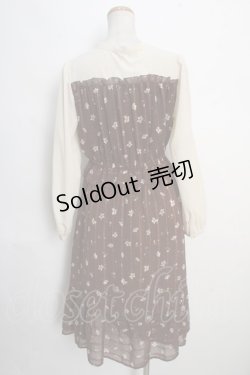 画像2: axes femme / 花柄ボータイワンピース M 茶 Y-24-06-04-132-AX-OP-SZ-ZT327