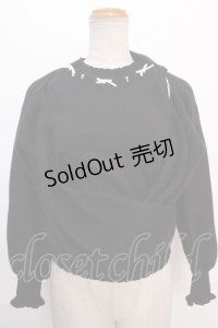 axes femme POETIQUE / カシュクールレイヤードプルオーバー M 黒 Y-24-06-08-062-AX-TO-SZ-ZT222