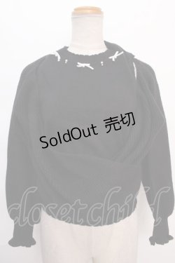 画像1: axes femme POETIQUE / カシュクールレイヤードプルオーバー M 黒 Y-24-06-08-062-AX-TO-SZ-ZT222